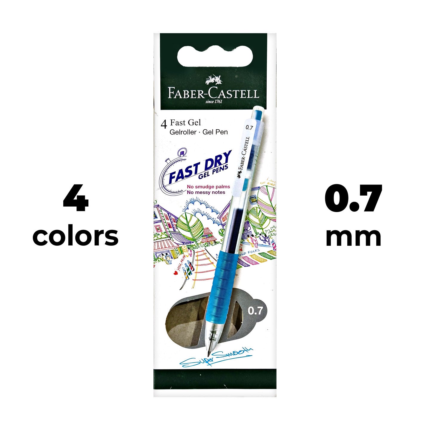 [WE-ARTS] Faber Fast Gel Pen Set of 4 colours / 6 colours