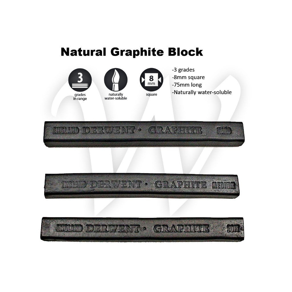 [WESTSTAR] Derwent Natural Graphite Blocks (Soft / Medium / Hard)