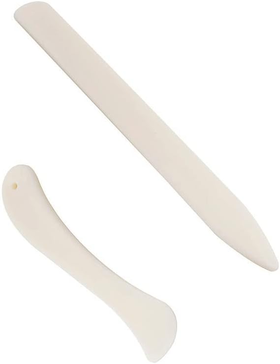 [WESTSTAR] Plastic Bone Folder Curved and Straight / Paper Folding Creasing Scoring Craft Tools - Set of 2