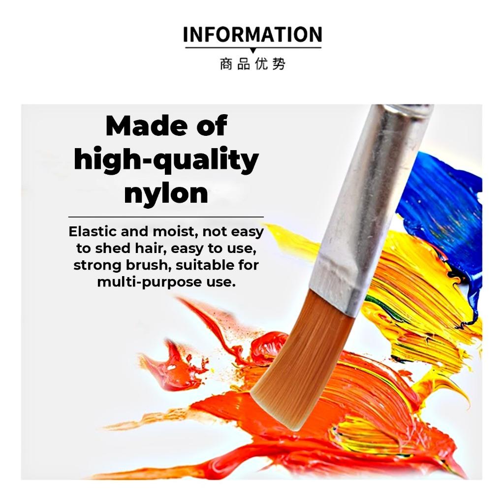 [WETAS] FLAT Nylon Brush Set Flat Brush Set Nylon Painting Brush - Economical (Long handle / Short Handle)