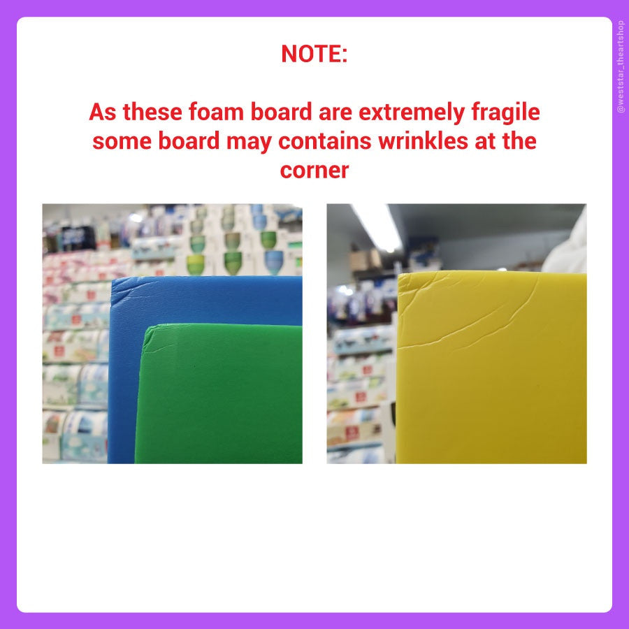 [Weststar TAS] NORMAL Compress Foam board 60cm x 90cm +- (5mm), White and Color Foam Board