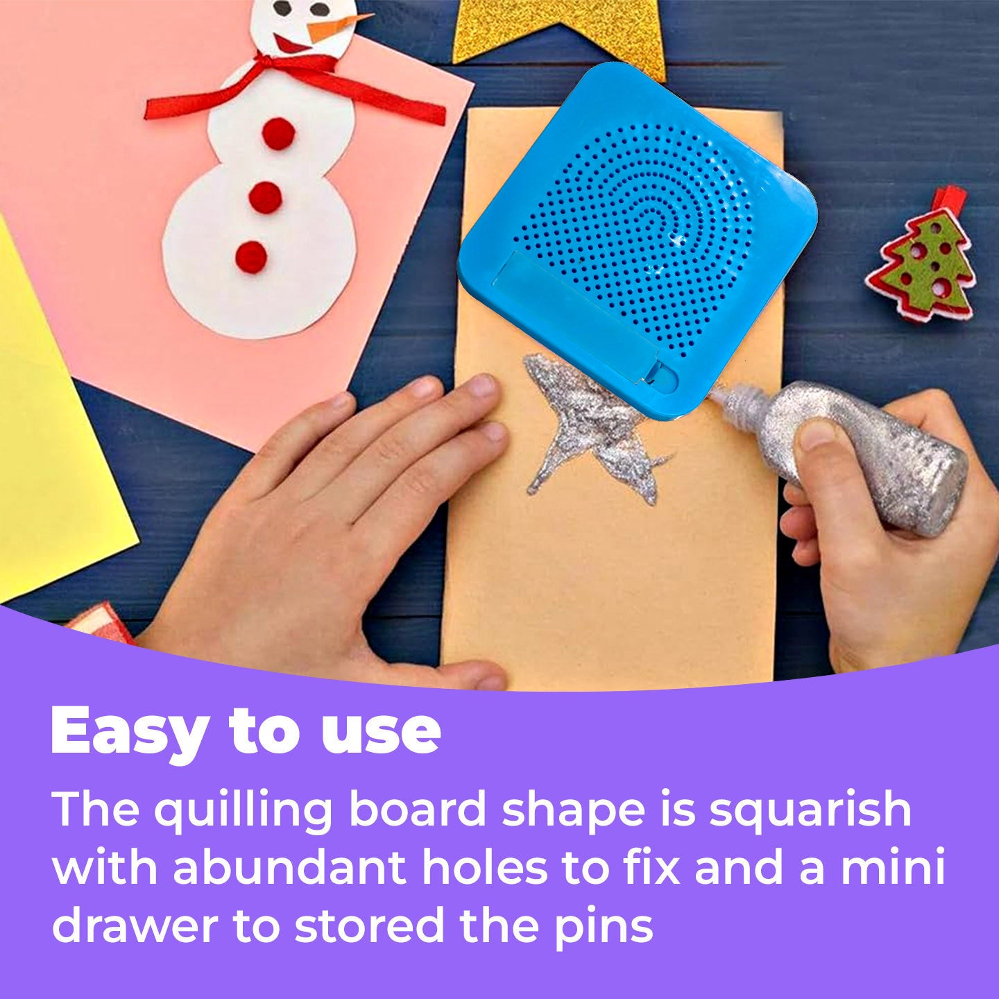 [WE-ARTS] Paper Quilling Curling & Husking Board with Pins (10.5 × 10.5 cm) Alat Quilling Kertas DIY Craft Tools