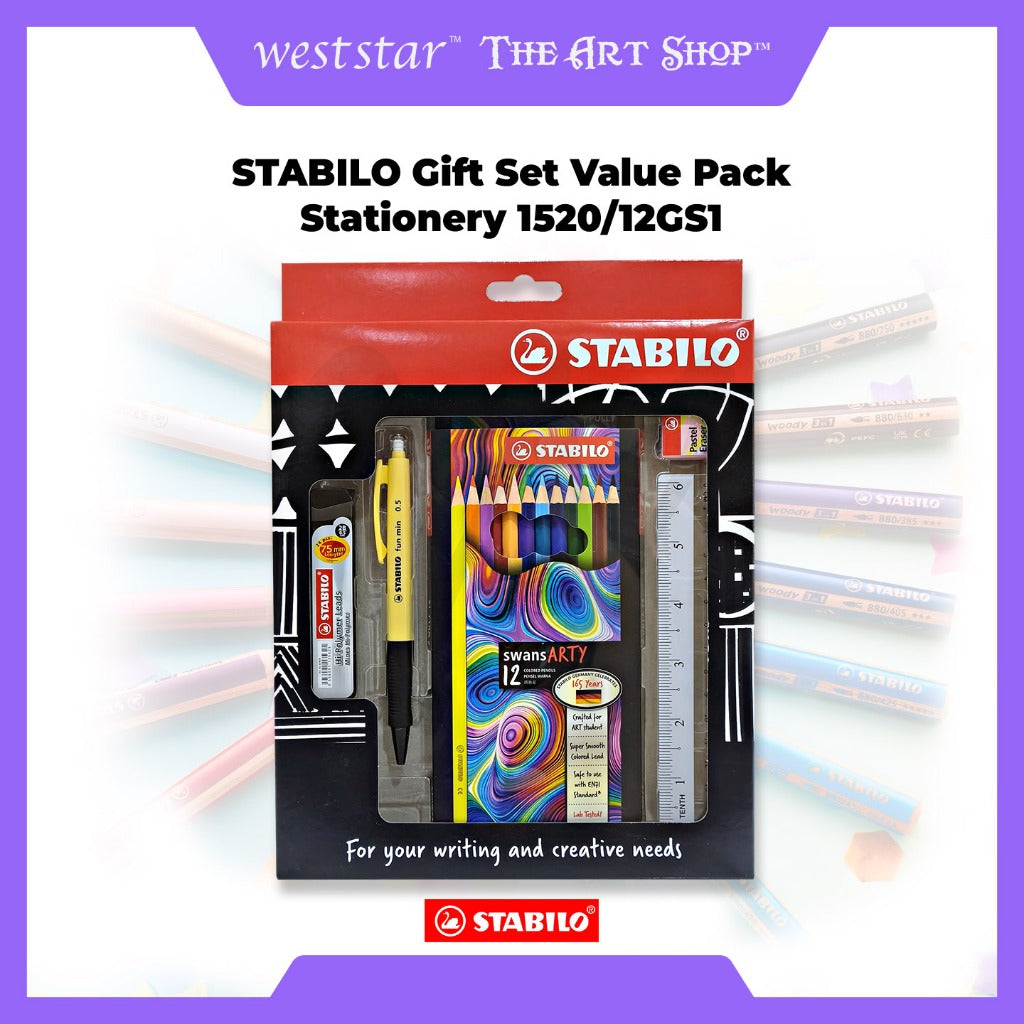 [WE-ARTS] STABILO Gift Set Value Pack Gift Set Stationery 1520/12GS1 Gift Set Stabilo Swan Arty Warna Pencil Murah