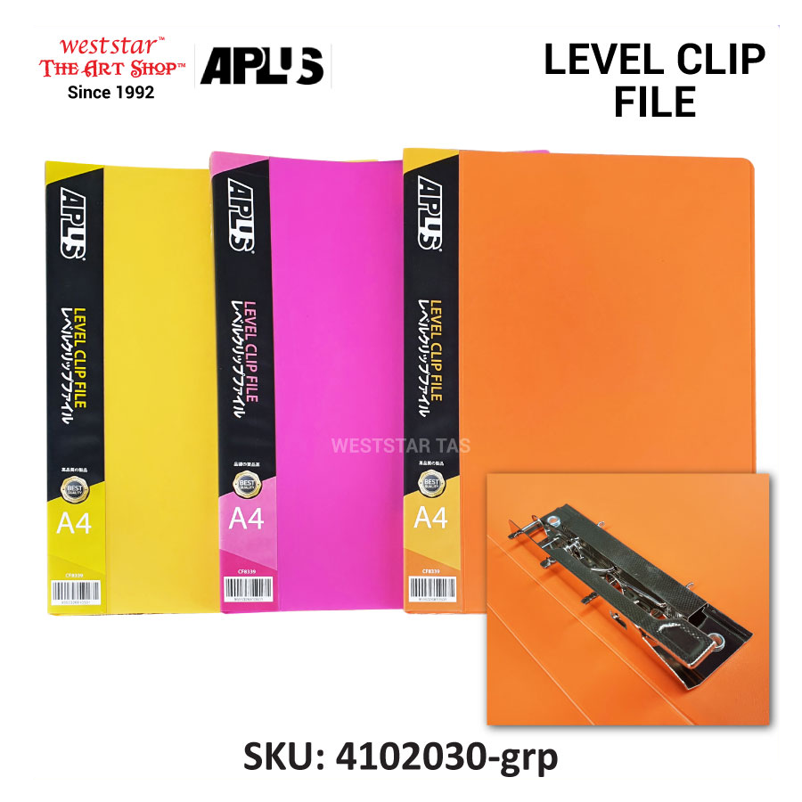 Aplus A4 Level Clip File, File with Metal Clip