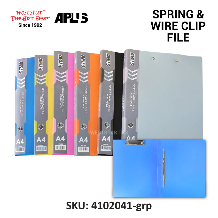 Aplus A4 File, A4 PP Spring + Wire Clip File (SF-8306)