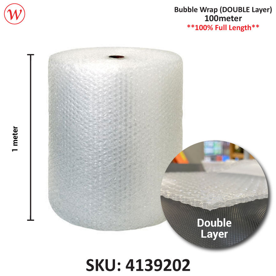 Bubble Wrap (Single Layer / Double Layer) | 1meter x 100meter (100% FULL LENGTH)