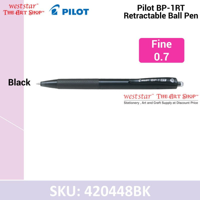 Pilot Ball Pen, Retractable Ball Pen - Fine / Medium (BP-1)