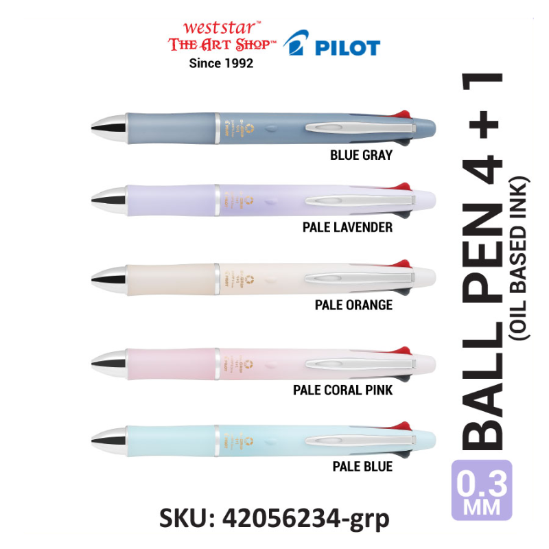 Pilot Dr Grip 4+1 Multifunction Pen , Ball point pen + Mechanical Pencil 0.3mm (Oil based ink)