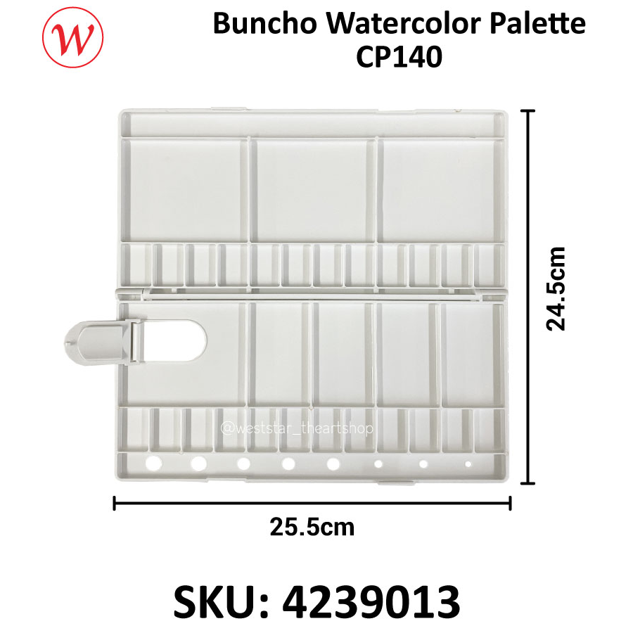 Buncho CP140 Watercolour Palatte / Painting Mixing Palette | 24 + 7 wells