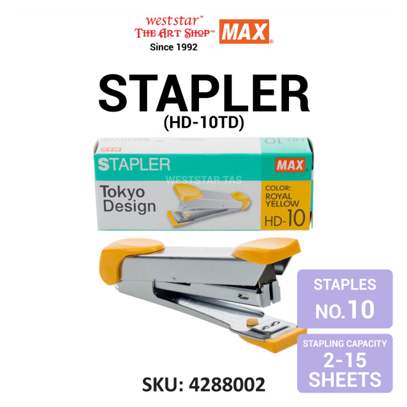 Max Stapler Tokyo Design (HD-10TD) | Uses No.10 Staples (2-15sheets)