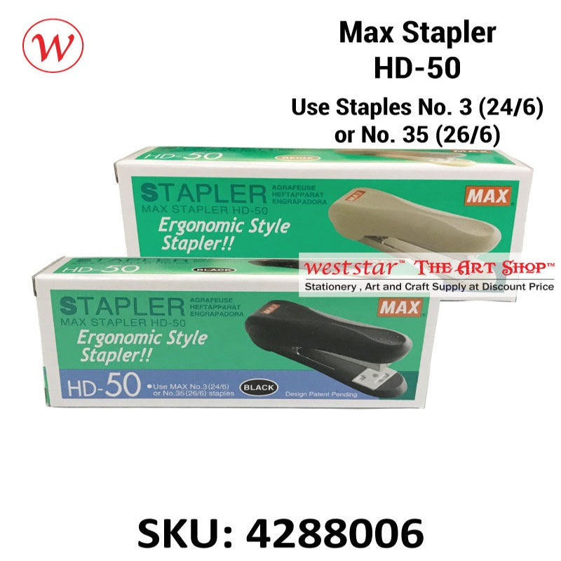 Max HD-50 Stapler | Use staples No.3 or No.35
