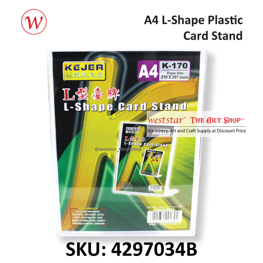 A4 L-Shape Plastic Card Stand