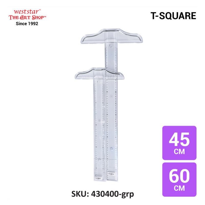 Plastic T-Square, Plastic T Square 45cm or 60cm