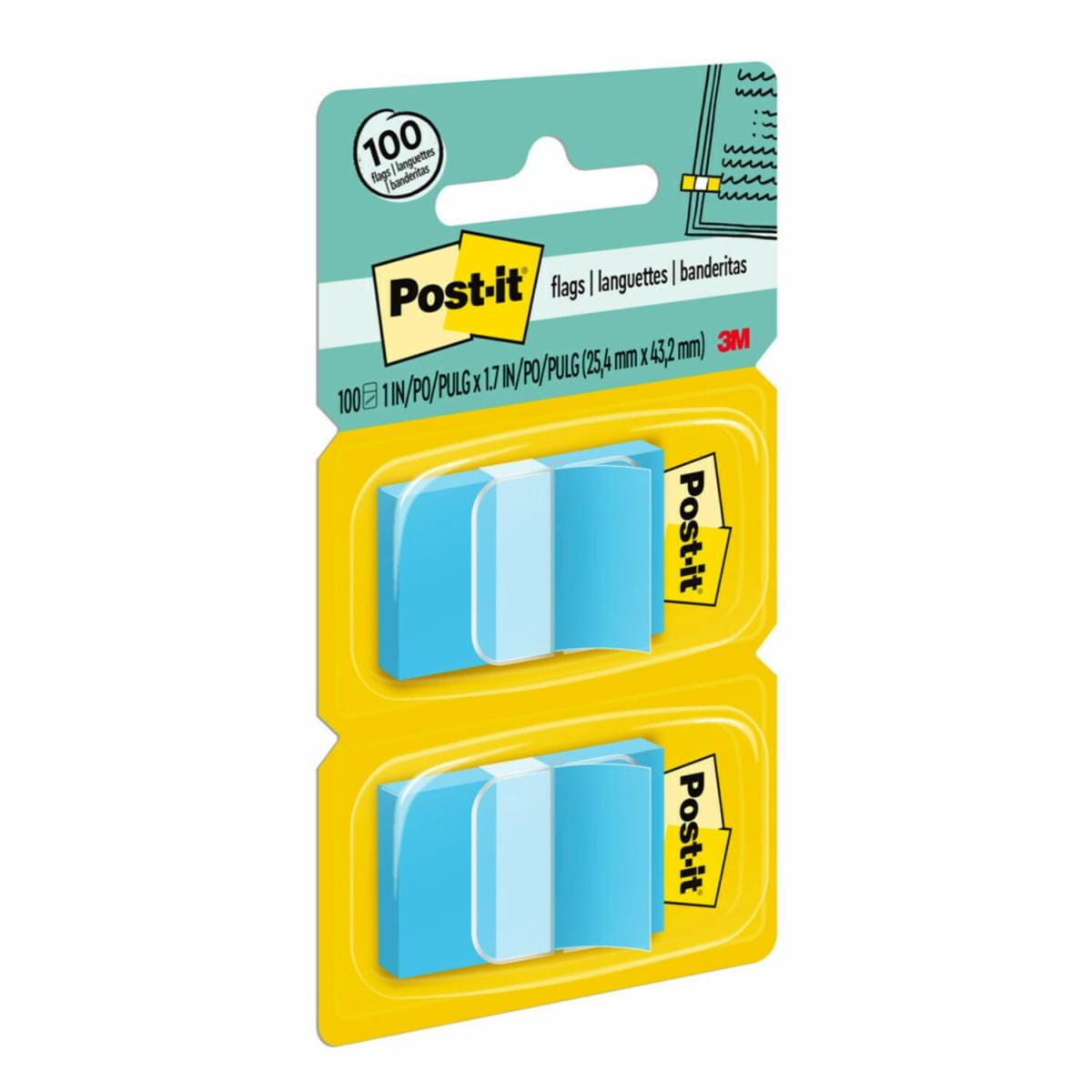 [WESTSTAR] 3M Post It Sticky Note / Sticky Notes / Post It Flag 1*1.7" (680-BE2) 100s-BLUE (Twin Pack)