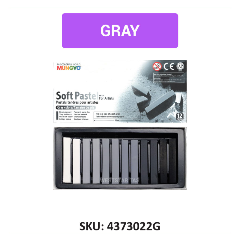 Mungyo Soft Pastel Set 12pcs (Earth, Charcoal, Gray Tone)