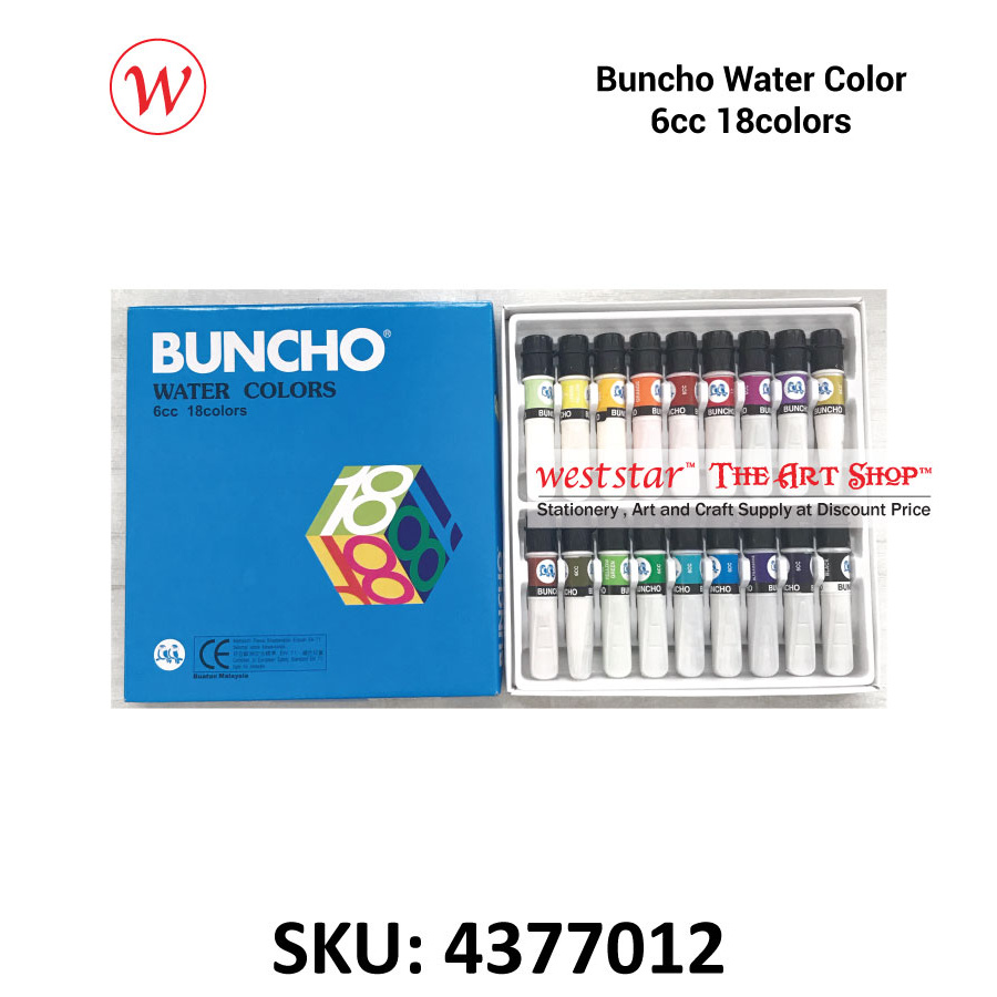 Buncho Watercolor Set, Buncho Watercolour Set (6cc) 18colors