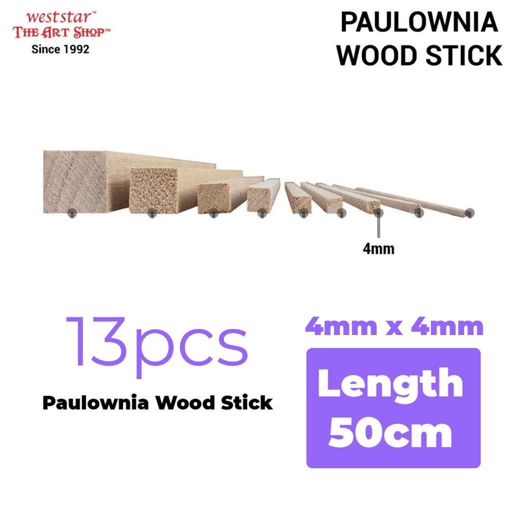 [WETAS] Paulownia Wood Stick Wooden Stick Lightweight Strong Wooden Craft Stick - 50cm length