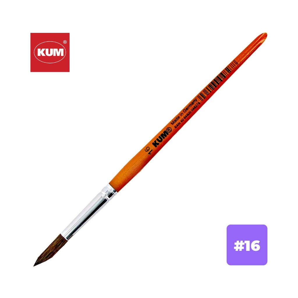 [WE-ARTS] Kum Fine Pony Hair Brush | Size 00–16 | For Students, Artists & Hobbyists