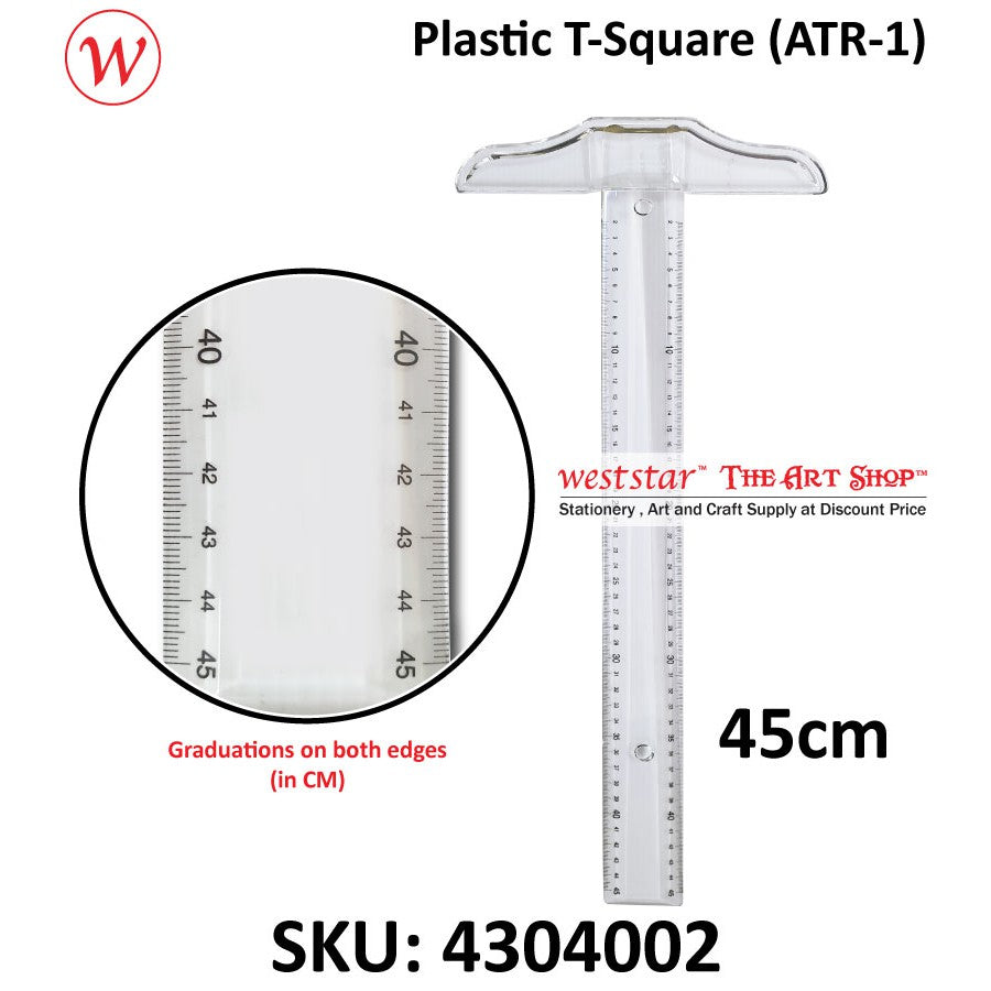 [WETAS] Plastic T-Square Plastic T Square / T ruler / Pembaris T (ATR-1 / ATR-2) 45cm or 60cm