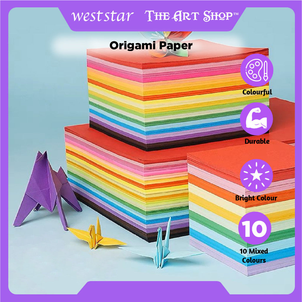 Origami Paper Crane Square Paper Folded Papercraft Kertas Colorful DIY Paper Folding Paper
