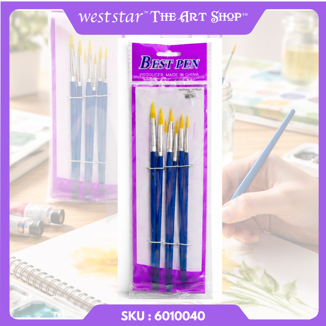 [WE-ARTS] Brush Round Brush Set Artist Special For Painting Set of 6pcs
