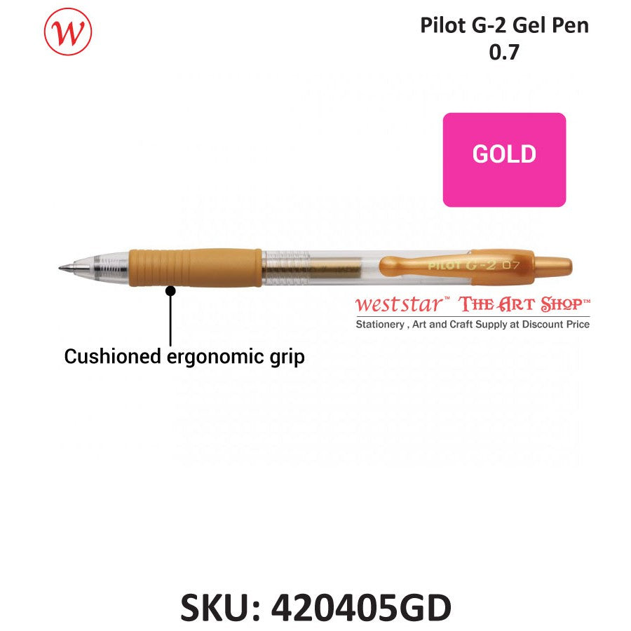 PILOT G2 Gel Pen, Pilot Retractable Gel Pen, Pilot G-2 Gel Pen (METALLIC / PASTEL COLOR) 0.7mm