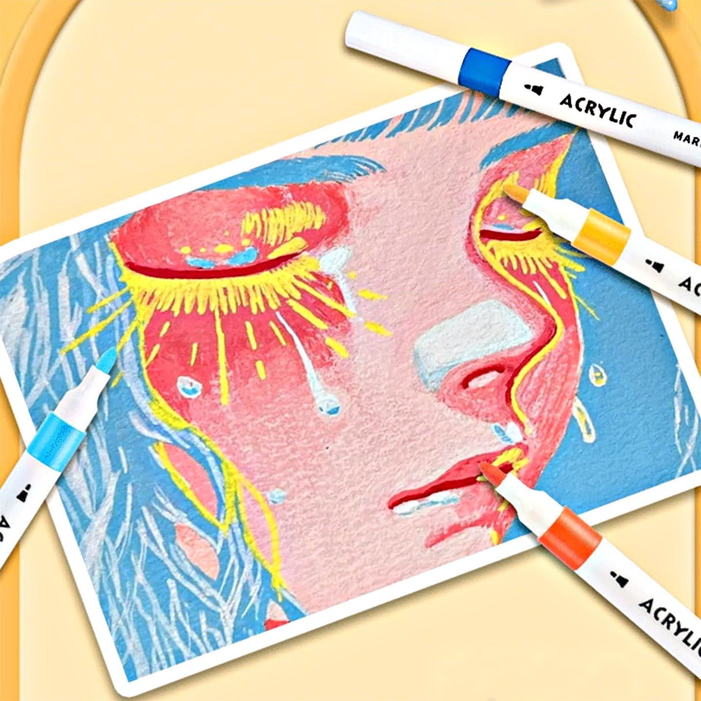 WETAS] AW2302 ARTYS Acrylic Marker Set Students Acrylic Paint Marker Arcylic Marker Drawing Painting 12/24/36/48/60/80c