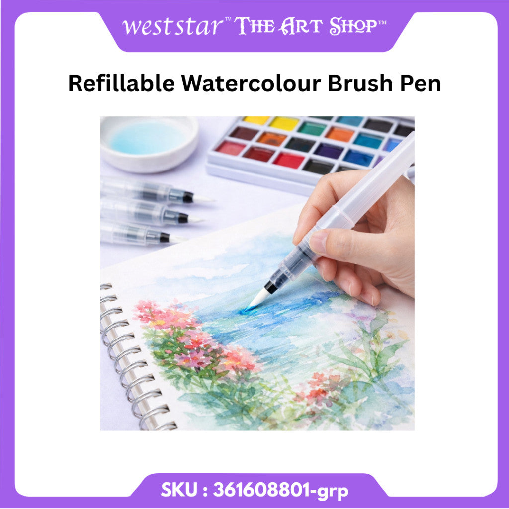 REFILLABLE WATERCOLOUR BRUSH PEN