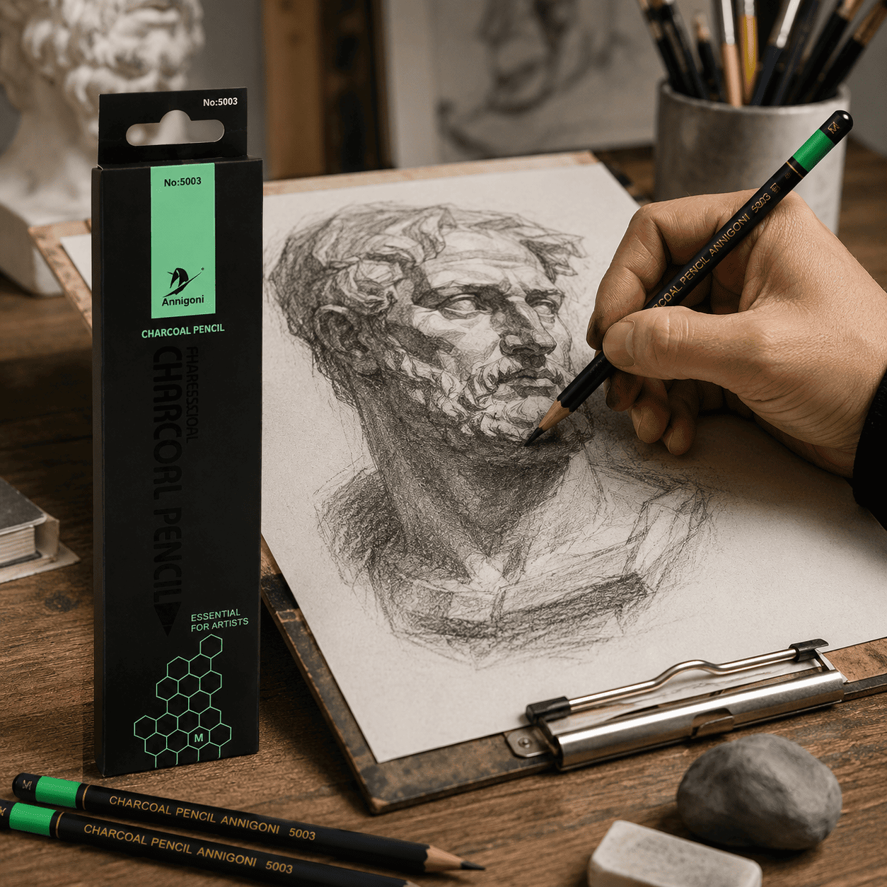 [WE-ARTS]  Charcoal Pencil Annigoni No.5003 Charcoal Pencil (Medium) -SINGLE PC
