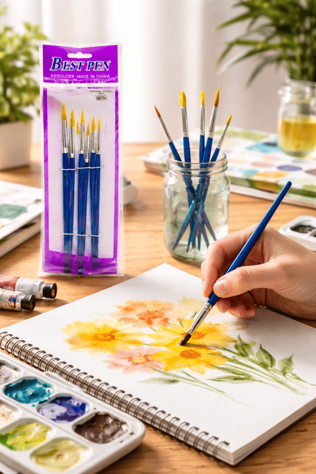 [WE-ARTS] Brush Round Brush Set Artist Special For Painting Set of 6pcs