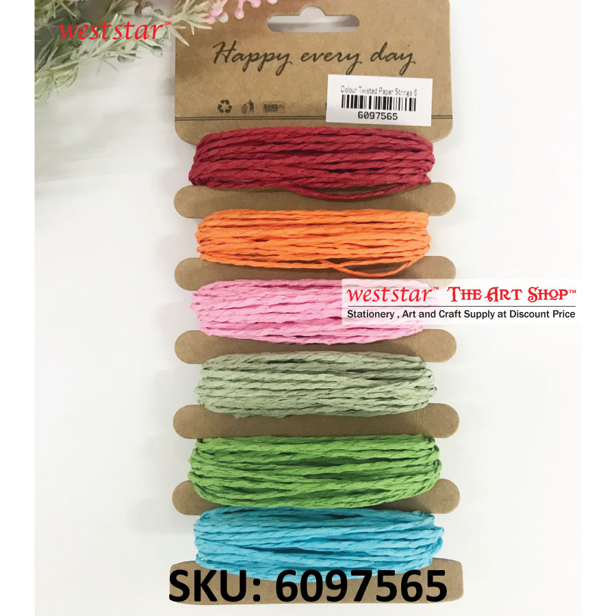 Weststar / The Art Shop | Buy Colour Twisted Paper Strings 6 Assorted ...