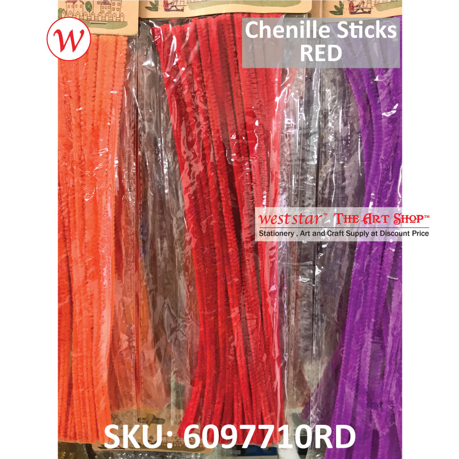 Chenille Sticks (Pipe Cleaner) 5mm x 30cm x 40pcs