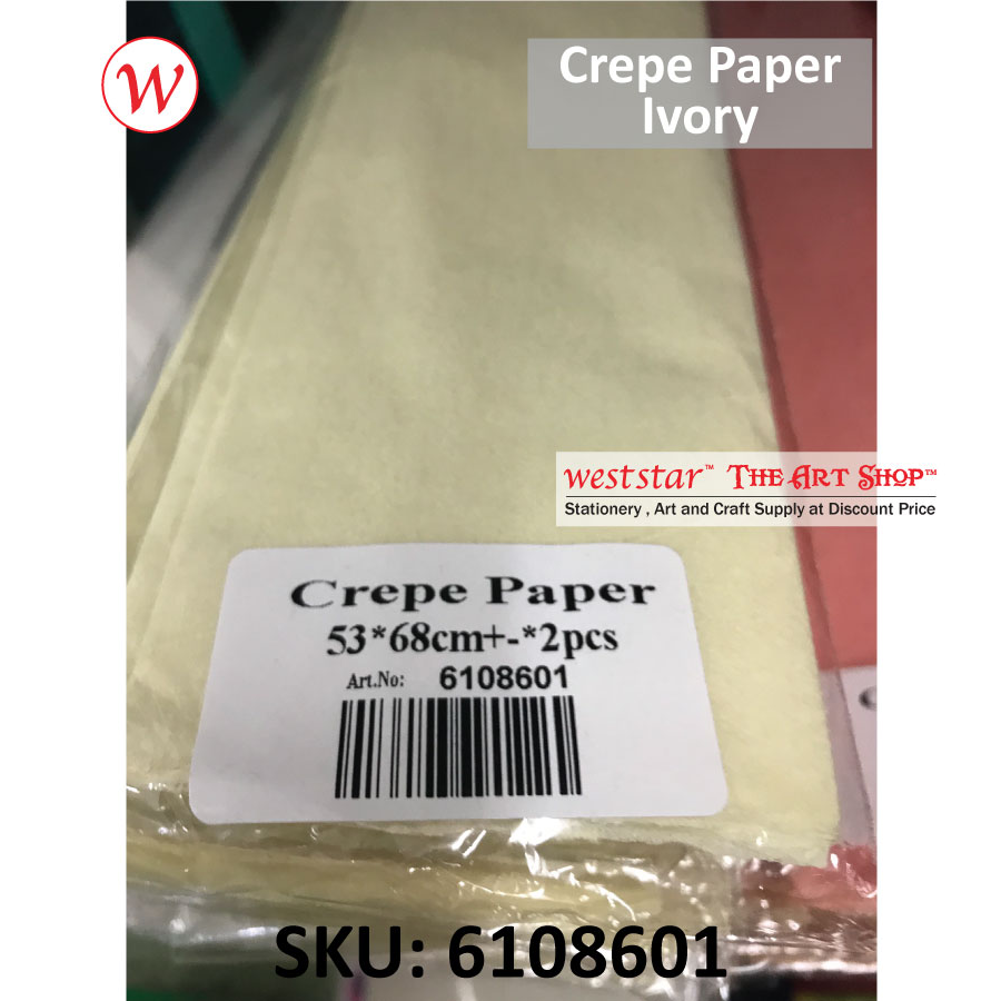 [WESTSTAR] Crepe Paper / Kertas Warna Crepe / Kertas Bunga / Kertas Jagung / Craft 52*68cm*2s / 50*100cm*1s