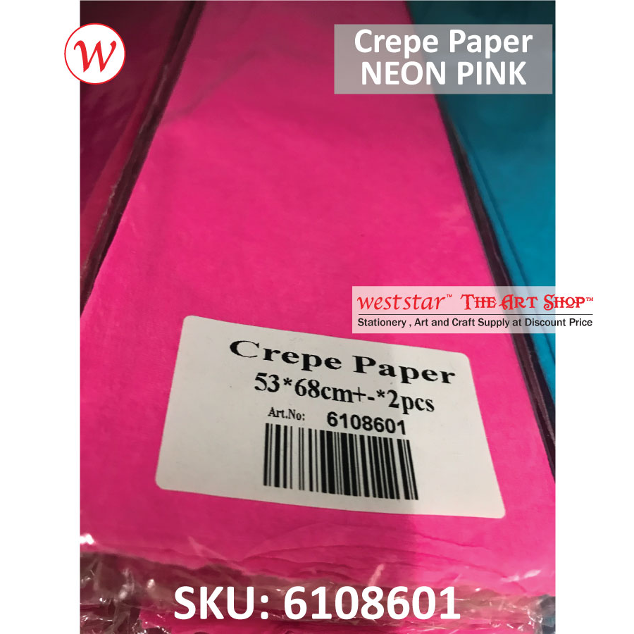 [WESTSTAR] Crepe Paper / Kertas Warna Crepe / Kertas Bunga / Kertas Jagung / Craft 52*68cm*2s / 50*100cm*1s