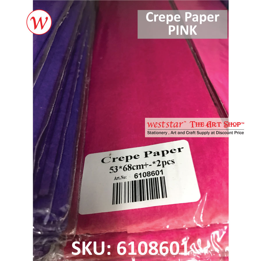 [WESTSTAR] Crepe Paper / Kertas Warna Crepe / Kertas Bunga / Kertas Jagung / Craft 52*68cm*2s / 50*100cm*1s