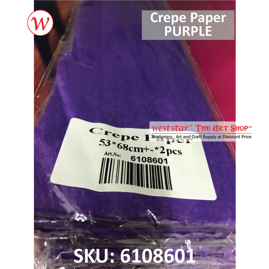 [WESTSTAR] Crepe Paper / Kertas Warna Crepe / Kertas Bunga / Kertas Jagung / Craft 52*68cm*2s / 50*100cm*1s