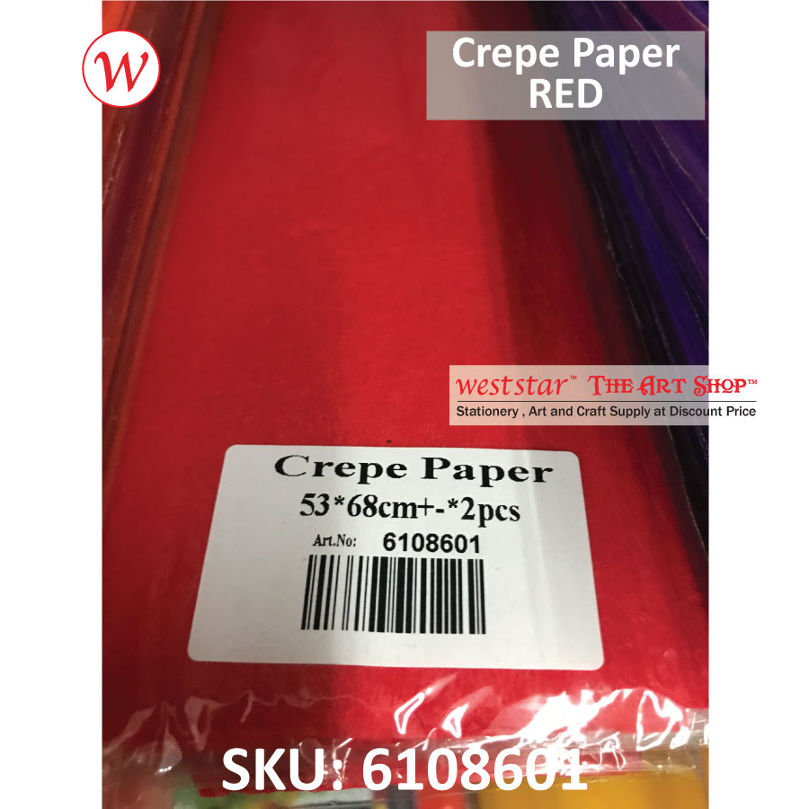 [WESTSTAR] Crepe Paper / Kertas Warna Crepe / Kertas Bunga / Kertas Jagung / Craft 52*68cm*2s / 50*100cm*1s