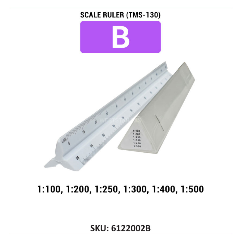 Weststar Scale Ruler A, B, C (TMS-130) Weststar Triangular Scale Ruler 30cm