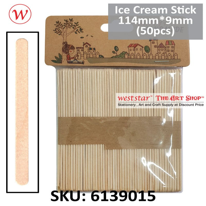 [Weststar The Art Shop] (613901-grp) Ice Cream Sticks Natural Wood Color