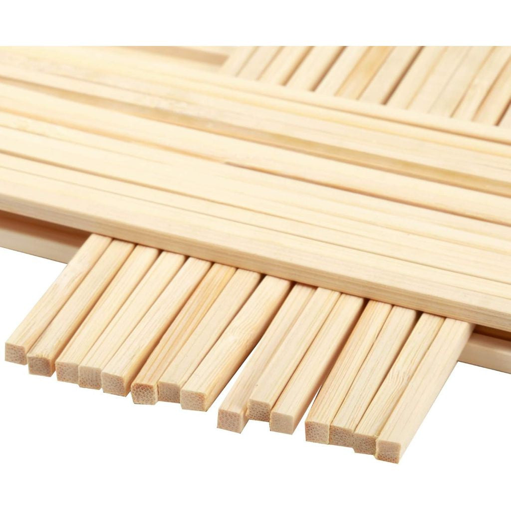 [WETAS] Square Natural Bamboo Sticks, Bamboo Strips, Strong Natural Bamboo Sticks for Craft Batang Buluh - Length 40cm