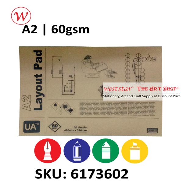 [WESTSTAR] UA/ARTYS Layout Pad A4, A3, A2 Layout Paper (30sheets)(60gs