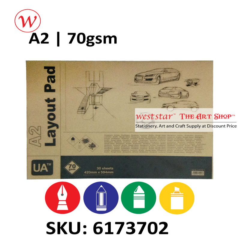 UA Layout Pad A4, A3, A2 Layout Paper (30sheets) (60gsm/70gsm)