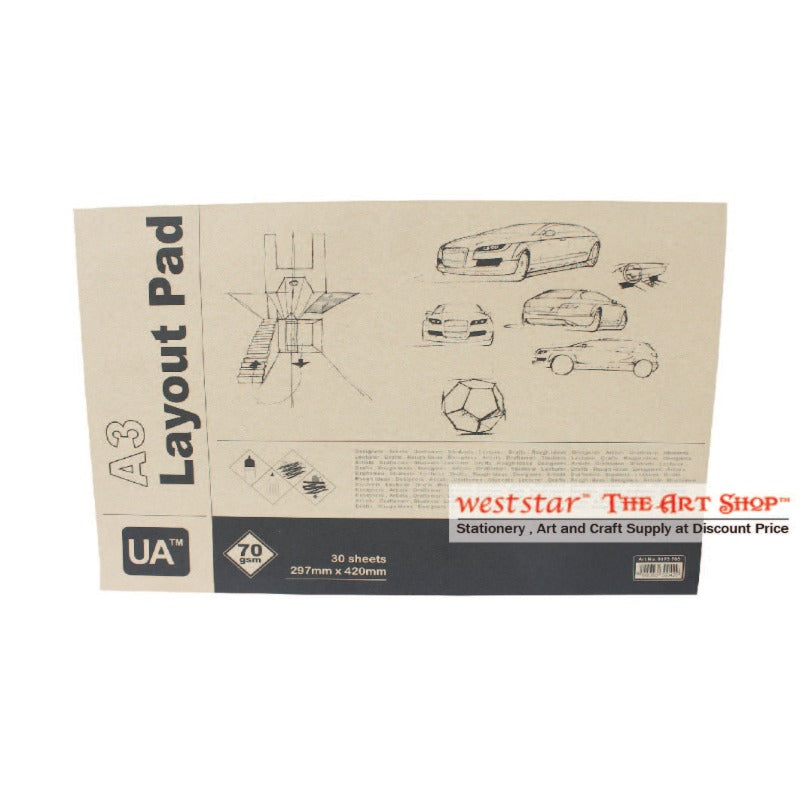 UA Layout Pad A4, A3, A2 Layout Paper (30sheets) (60gsm/70gsm)