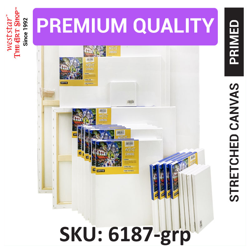 ARTYS High Quality Stretched Canvas for Acrylic and Oil Painting | From 6" to 60"