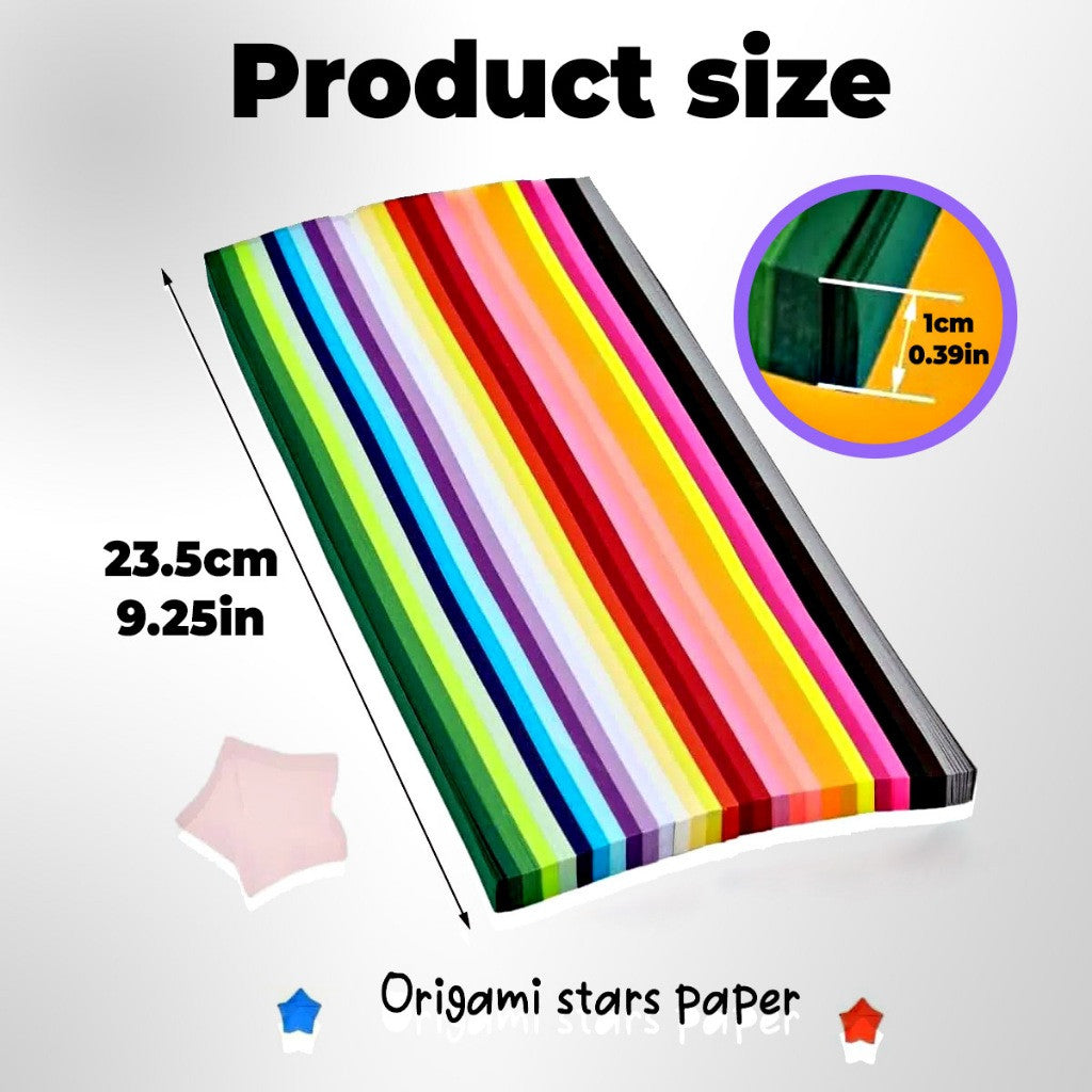 [WE-ARTS] Star Origami Paper Crane Square Paper Folded Papercraft Kertas Colorful DIY 1cm x 23.5cm