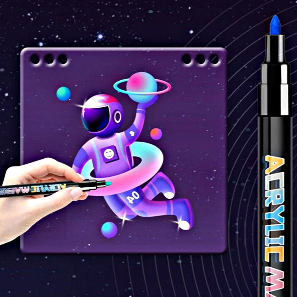[WETAS] AW1987 Fine Nib Acrylic Marker Set | Quick-Dry Vibrant Colours | Waterproof | Art, Craft, Drawing, DIY