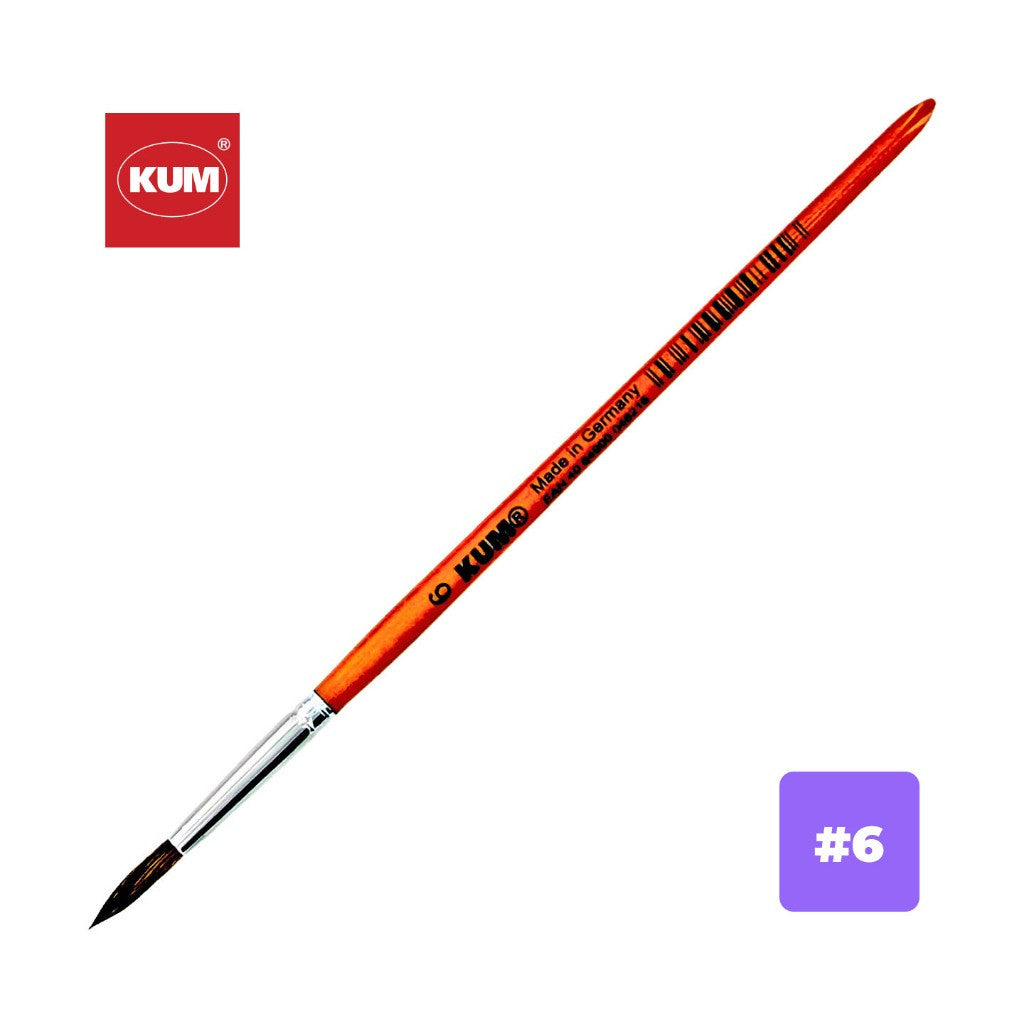 [WE-ARTS] Kum Fine Pony Hair Brush | Size 00–16 | For Students, Artists & Hobbyists