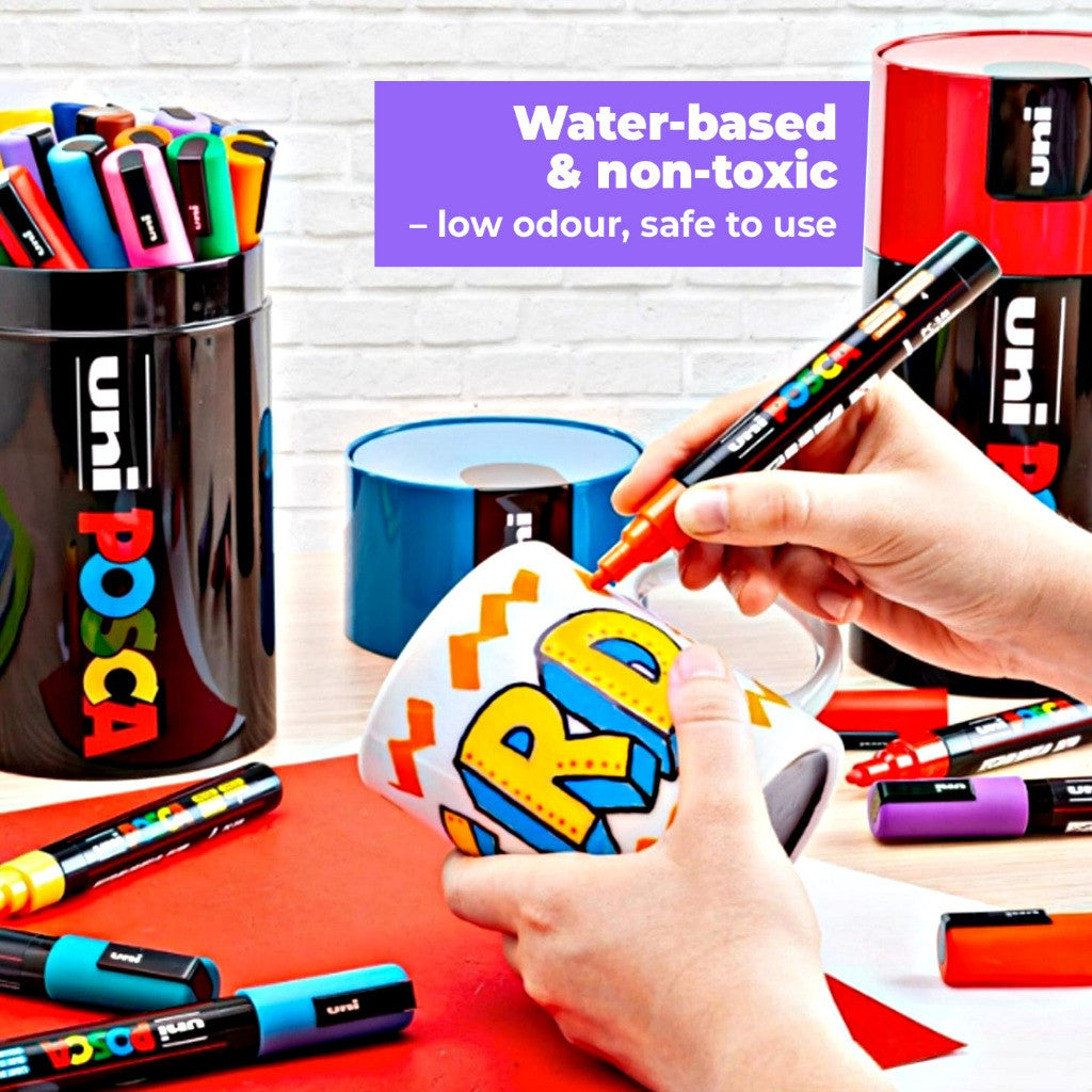 UNI POSCA Water-based Paint Marker Set ( PC-1M 8C ,8SC & 16C / PC-3M 8C ,8SC & 16C / PC-5M 8C ,8SC & 16C )