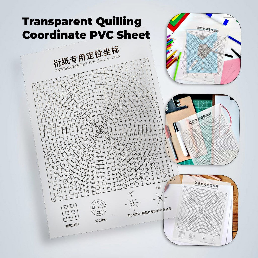 [WE-ARTS] Transparent Paper Quilling Coordinate PVC Sheet Alat Quilling Kertas DIY Craft Tools