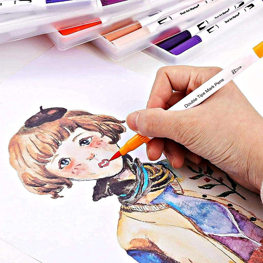 [WETAS] AW-008 Watercolour Marker Dual Tip Brush Pen Set Drawing Art Supplies Marker Pen Set Twin Tip Marker Pen Colour